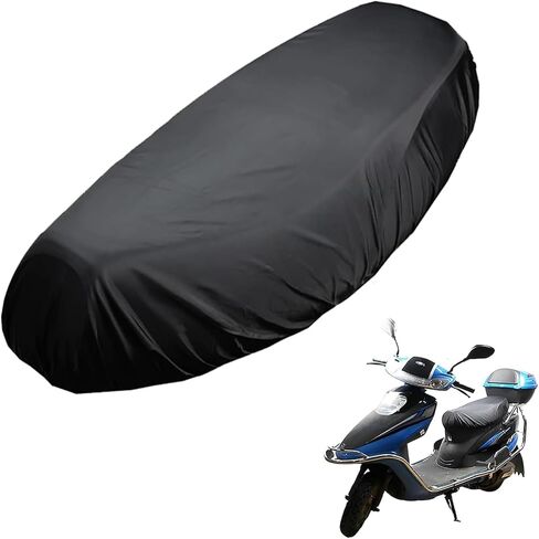 Waterproof Motorcycle Seat Cover, Sunproof Heat Insulating Oxford Protector for All Seasons, Elastic Tight Fit Seat Shield, Exterior Accessory for Most Motorcycles Scooters Mopeds (Black) in Kuwait