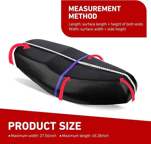 Waterproof Motorcycle Seat Cover, Sunproof Heat Insulating Oxford Protector for All Seasons, Elastic Tight Fit Seat Shield, Exterior Accessory for Most Motorcycles Scooters Mopeds (Black) in Kuwait