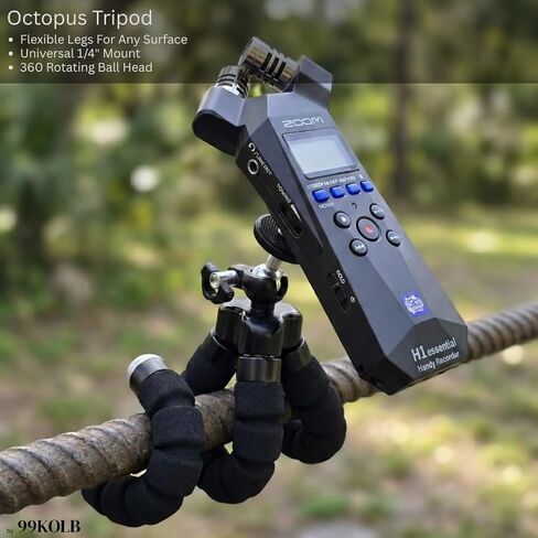 حزمة مسجل Zoom H1essential سهلة الاستخدام مع بطاقة MicroSD فائقة سعة 64 جيجابايت ومحول، وملحقات 99KOLB (حافظة EVA، مجموعة واقيات أمامية من الفرو والإسفنج، حامل ثلاثي الأخطبوط) in Saudi Arabia