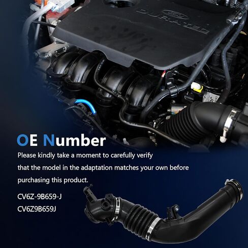 خرطوم مدخل المحرك CV6Z-9B659-J من AUCERAMIC مع مستشعر مناسب لسيارة Ford Escape 2.0L 2013-2016، Lincoln MKC 2.0L 2015-2016 استبدال # CV6Z-9B659-J، CV6Z9B659J in Kuwait