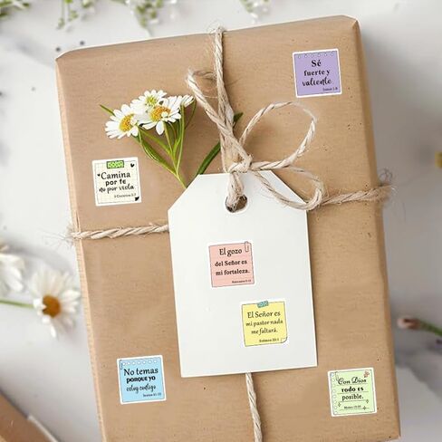500 Pcs Spanish Bible Verse Stickers Roll, Inspirational Christian Note Style Stickers for Journals, Scrapbooking, Planners, Envelopes and Gift Packaging in Saudi Arabia