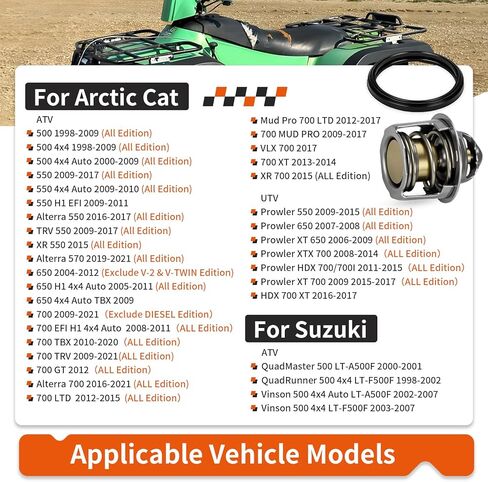 ترموستات ث/طوقا ل القطب الشمالي القط 500 550 650 700 1998-2021 لكاواساكي KLR250 KLX250 KLX300 KLR650 1984-2024 لسوزوكي QuadMaster فينسون 500 LT-A500F LT-F500F 1998-2007 in Kuwait