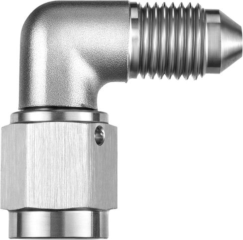 EVIL ENERGY 3AN Male to 3AN Female 90 Degree Swivel Brake Line Fitting, AN Adapter Coupler, Easy Install, Leak-Free for Automotive & Racing Performance, Stainless Steel Silver in Kuwait