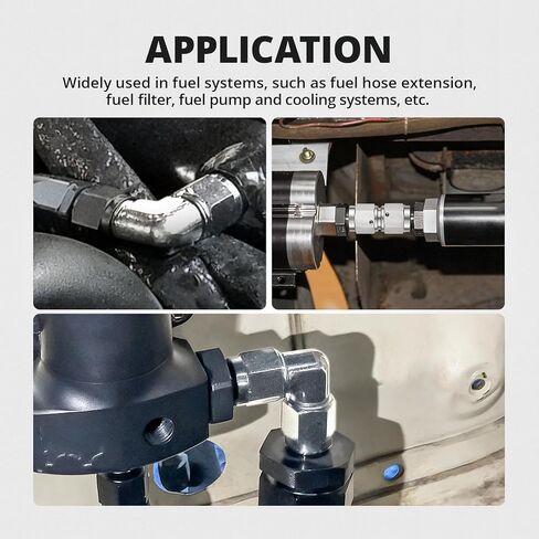 EVIL ENERGY 3AN Male to 3AN Female 90 Degree Swivel Brake Line Fitting, AN Adapter Coupler, Easy Install, Leak-Free for Automotive & Racing Performance, Stainless Steel Silver in Kuwait