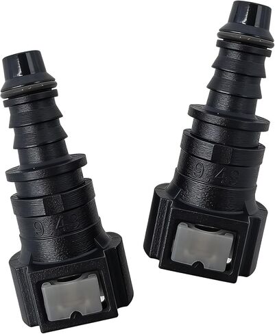 2 PCS Fuel Line Quick Connector, 9.49-ID8 90 Degree Elbow Nylon Fitting with Seals, PA12 High-Temp Resistant Quick Release Fuel Line Connector, Universal for Most Cars, Trucks, SUVs (Black) in Kuwait