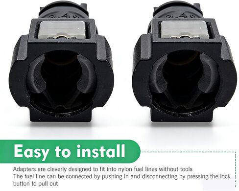 2 PCS Fuel Line Quick Connector, 9.49-ID8 90 Degree Elbow Nylon Fitting with Seals, PA12 High-Temp Resistant Quick Release Fuel Line Connector, Universal for Most Cars, Trucks, SUVs (Black) in Kuwait