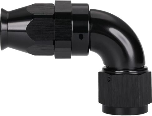 12AN PTFE خرطوم نهاية التدفق الكامل المناسب 90 درجة الكوع دوارة الألومنيوم الأسود in Kuwait