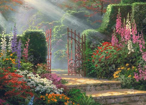 مجموعة الرسم الماسي Garden of Grace من DIAMOND ART CLUB، حرف يدوية ممتعة للبالغين، قماش فني ماسي دائري من Thomas Kinkade، 18 بوصة × 13 بوصة (45.7 سم × 33 سم) in Kuwait