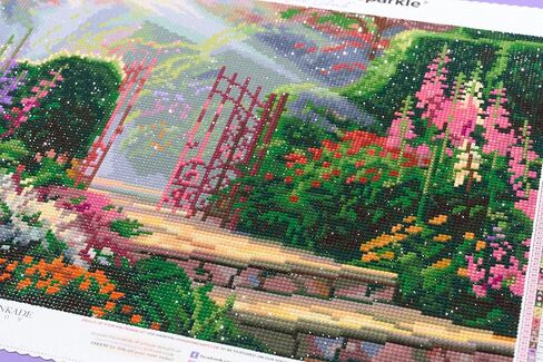 مجموعة الرسم الماسي Garden of Grace من DIAMOND ART CLUB، حرف يدوية ممتعة للبالغين، قماش فني ماسي دائري من Thomas Kinkade، 18 بوصة × 13 بوصة (45.7 سم × 33 سم) in Kuwait