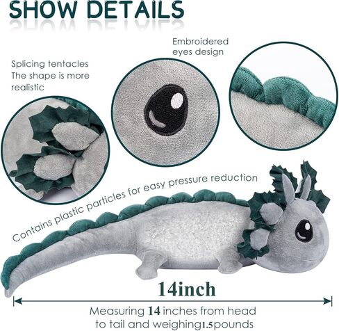 EASELR Weighted Axolotl Stuffed Animals for Adults & Kids, Cute Weighted Axolotl Plush Pillow Gift for Valentine Holidays Birthday (14" 1Lbs) in Saudi Arabia