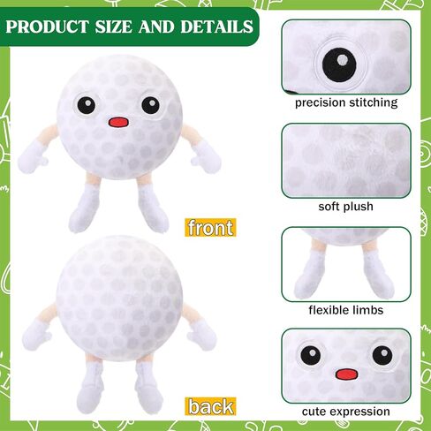Soulchen Golf Pillow Plush Stuffed Animal Funny Plushies Toy Gift for Kids, 11 Inch Cute Soft Golf Throw Pillows with Arms Legs for Sports Fans Boys Girls Bed Room Decor Birthday Favors in Kuwait