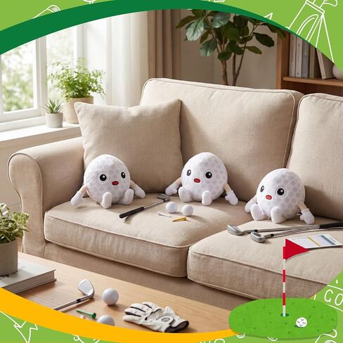 Soulchen Golf Pillow Plush Stuffed Animal Funny Plushies Toy Gift for Kids, 11 Inch Cute Soft Golf Throw Pillows with Arms Legs for Sports Fans Boys Girls Bed Room Decor Birthday Favors in Kuwait