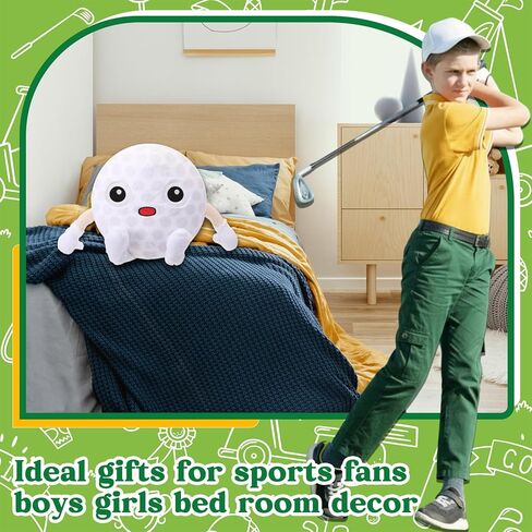 Soulchen Golf Pillow Plush Stuffed Animal Funny Plushies Toy Gift for Kids, 11 Inch Cute Soft Golf Throw Pillows with Arms Legs for Sports Fans Boys Girls Bed Room Decor Birthday Favors in Kuwait