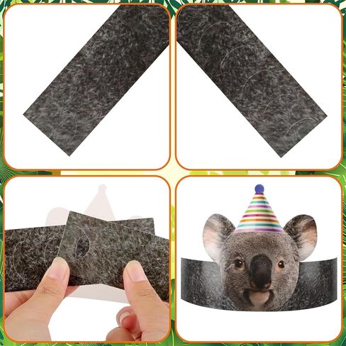 30PCS Animal Party Hats Birthday Crowns for Classroom Adjustable Lovely Animals Headbands Paper Crown for Boys Girls Animal Themed Birthday Party Decorations Baby Shower in Saudi Arabia