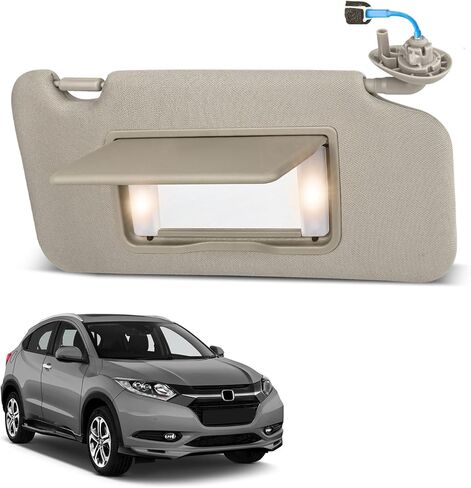 ItranMc Sun Visor Driver&Passenger Side for 2016-2022 Honda HR-V EX-L EX LX Sport, Gray, Left&Right Side Car Visor with Light Mirror,Replacement#83230-T7W-A12ZA 83280-T7W-A11ZA in Saudi Arabia