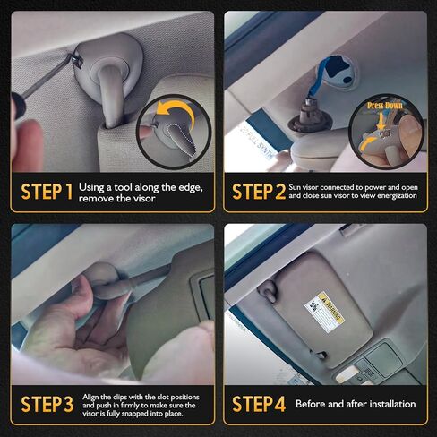 ItranMc Sun Visor Driver&Passenger Side for 2016-2022 Honda HR-V EX-L EX LX Sport, Gray, Left&Right Side Car Visor with Light Mirror,Replacement#83230-T7W-A12ZA 83280-T7W-A11ZA in Saudi Arabia