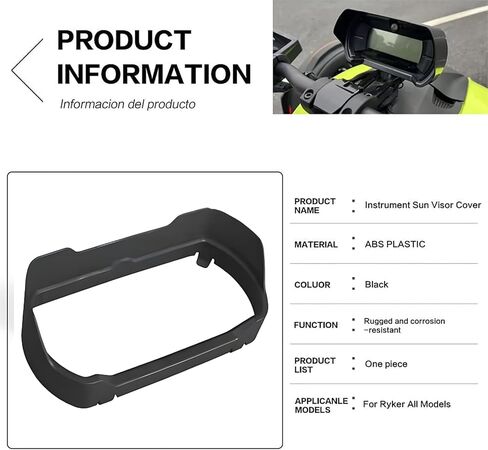 UTV Accessories Motorcycle Instrument Cover Compatible with Can-Am Ryker 600 900 Accessories Rally Edition Sport ACE (2019-2025) Dashboard Sun Visor Protector Guard Meter Frame Screen Protection in Saudi Arabia