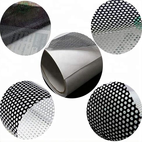 42inch x100ft One Way Vision Window Graphics Perforated Vinyl Film Perforated Black Privacy Window Film Eco-Solvent UV, 42inchx100' in Saudi Arabia
