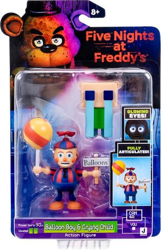 Jazwares Five Nights at Freddy’s Balloon Boy - 2.5-Inch Articulated Figure and Glow-in-The-Dark Eyes Plus 2-Inch Crying Child Figure in Kuwait