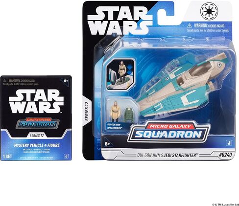 مجموعة Star Wars™ Micro Galaxy Squadron Qui-Gon Jinn's Jedi Starfighter Mystery Bundle - مركبات مقاس 3 بوصة و2.5 بوصة مع ملحقات (حصريًا لأمازون) in Kuwait