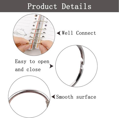 130 Pack Binder Rings, 1-Inch Nickel Plated Metal Book Rings for Key, Index Cards, and School, Silver in Saudi Arabia