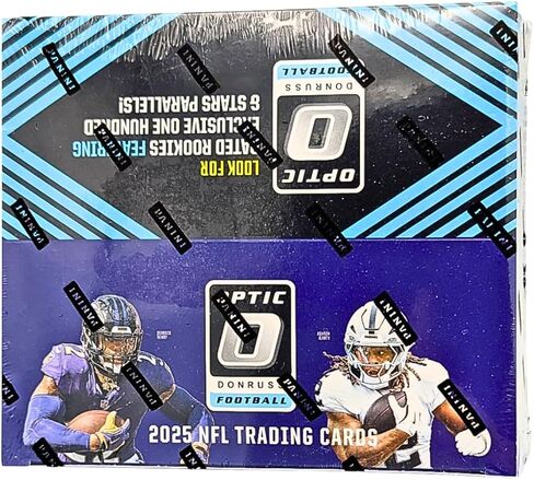 صندوق البيع بالتجزئة لكرة القدم Donruss Optic لعام 2025 مع 80 بطاقة تداول + 6 أدوات تحميل علوية ومغناطيس StreetCards! ابحث عن وسط المدينة! in Kuwait