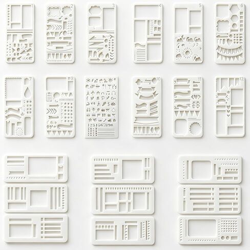 21Pcs Planner Stencils Set for Journaling, Reusable Plastic Templates for Bullet Journals, Scrapbooking & DIY Crafts - Habit Trackers, Calendar & More in Saudi Arabia