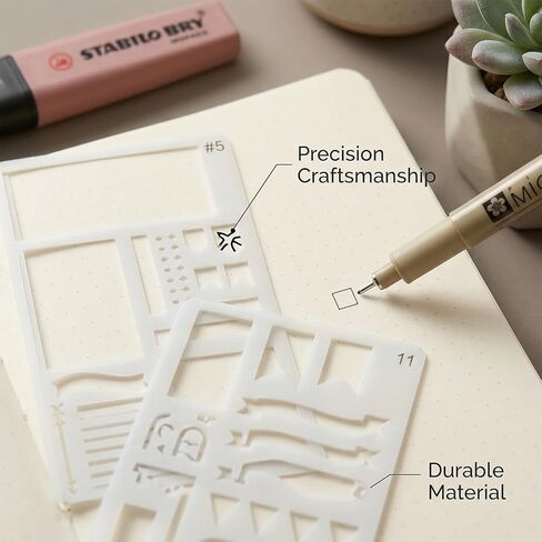 21Pcs Planner Stencils Set for Journaling, Reusable Plastic Templates for Bullet Journals, Scrapbooking & DIY Crafts - Habit Trackers, Calendar & More in Saudi Arabia