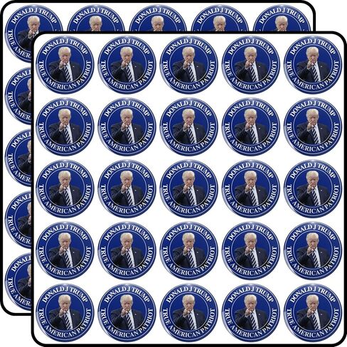 Donald J Trump True American Patriot 50 Pack Scrapbook Sticker - 1 Inch Small Decals for Planners, Journals, Laptops & Envelope Seals in Kuwait