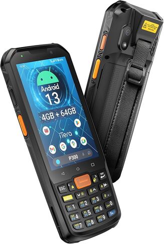 Android 13 Barcode Scanner PDA: HS7 Scan Engine 4" Touchscreen 21-Key Keypad IP66 Rugged 5100mAh Battery with QC 3.0 Fast Charging for Warehouse Logistics P300 in Saudi Arabia