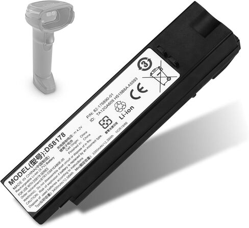 لاستبدال بطارية الماسح الضوئي Zebra DS8178: للرمز DS8178 DS8100 DS8170 DS6878-SR 82-176890-01 بطارية ماسح الباركود المحمولة ليثيوم أيون 3400 مللي أمبير في الساعة in Kuwait