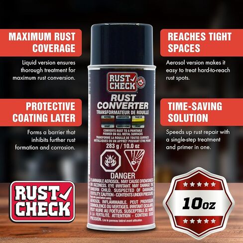 Rust Converter – Rust Neutralizer & Encapsulating Sealer – Anti-Rust Preventive Metal Agent for Automotive Restoration – Rusty Surface Inhibitor & Corrosion Stopper - 10 FL OZ - Aerosol in Saudi Arabia