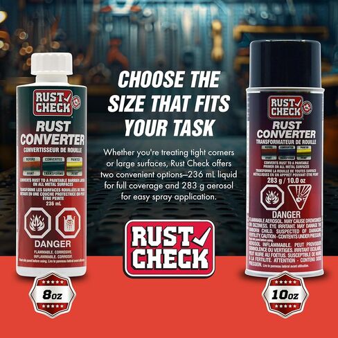 Rust Converter – Rust Neutralizer & Encapsulating Sealer – Anti-Rust Preventive Metal Agent for Automotive Restoration – Rusty Surface Inhibitor & Corrosion Stopper - 10 FL OZ - Aerosol in Saudi Arabia