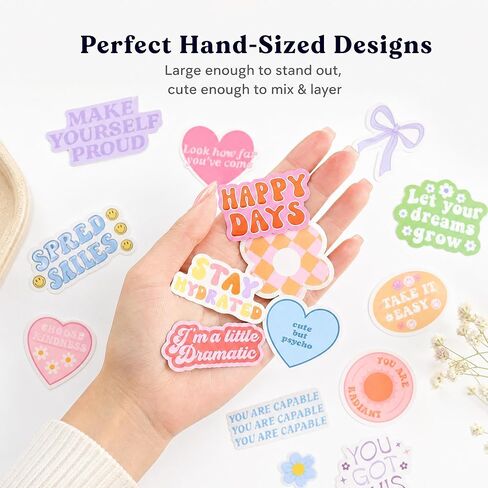 Motivational Sticker Set of 300 - Cute Inspirational Vinyl Stickers for Your Water Bottle, Laptop Or Journal - Positive Affirmation Decals for Adults, Teens and Kids Giving Daily Smiles and Motivation in Kuwait