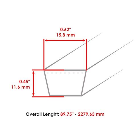 حزام محرك كالتريك متوافق مع جون ديري M127523 265305 5/8"X 89" in Kuwait
