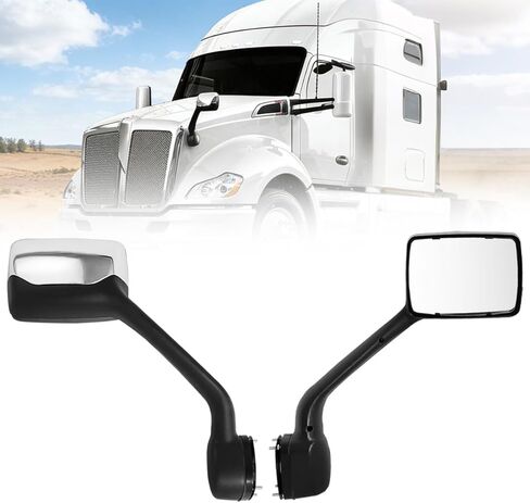 زوج من مرآة غطاء المحرك لـ Kenworth T680 Peterbilt 579 Peterbilt 587 مرآة بديلة للسائق الأيسر والجانب الأيمن للركاب (زوج) in Kuwait