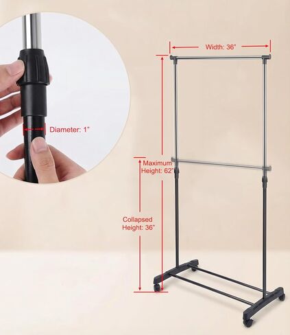 Adjustable Pocket Chart Stand, 2026 New Expandable Pocket Chart Stand with Wheels, Stainless Steel Anchor Holder with 3 Rings for Classroom Home Educational Tools, Adjustable to 62in in Saudi Arabia