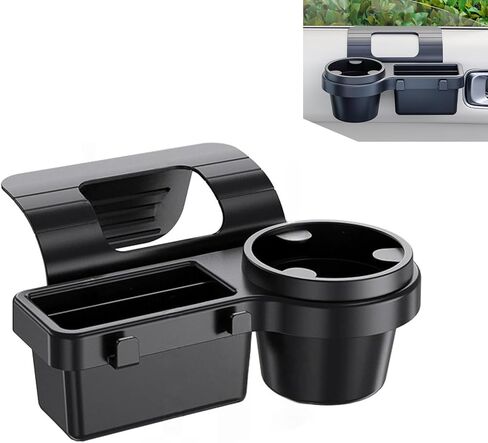Car Door Window Organizer, Multi-functional Vehicle Storage Organizer Rack, ABS Insert Installation Cup Holder & Phone Stand, Universal for Most Cars, Trucks, SUVs (Black #B) in Kuwait