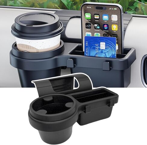Car Door Storage Organizer with Cup Holder，Multifunctional Car Window Cup Holder Organizer Tray Side Hanging Rack，Backseat Storage Rack Box Hook for Hold Bottle Cell Phone Coin Key Charging Port in Saudi Arabia