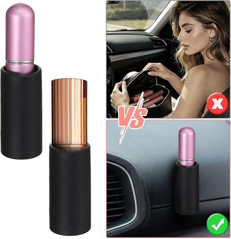 4 PCS Upright Lip Balm Holder for Car Lip Balm Holder No Melt, Car Accessories for Women Interior, Universal for SUV, Sedan, Truck (Black) in Saudi Arabia