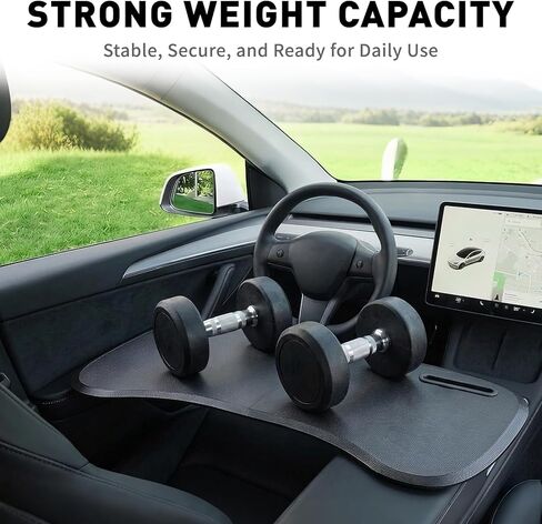 Tesla Model Y 3 S X Foldable Food Tray Desk, Portable Car Laptop Table Compatible with Model Y Juniper & Model 3 Highland, Multipurpose Car Eating Tray for Driver Passenger, Travel Work Accessories in Saudi Arabia