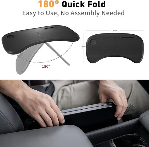 Tesla Model Y 3 S X Foldable Food Tray Desk, Portable Car Laptop Table Compatible with Model Y Juniper & Model 3 Highland, Multipurpose Car Eating Tray for Driver Passenger, Travel Work Accessories in Saudi Arabia
