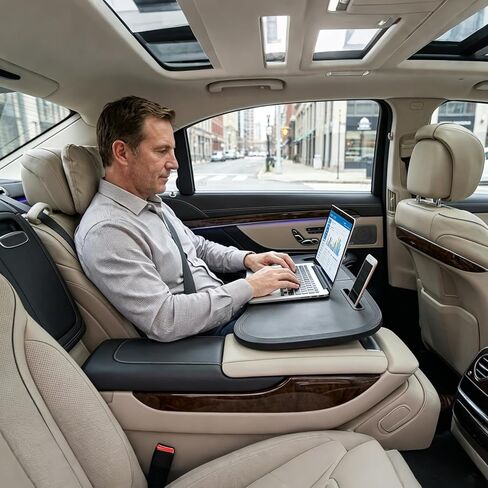 Tesla Model Y 3 S X Foldable Food Tray Desk, Portable Car Laptop Table Compatible with Model Y Juniper & Model 3 Highland, Multipurpose Car Eating Tray for Driver Passenger, Travel Work Accessories in Saudi Arabia