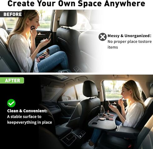 Tesla Model Y 3 S X Foldable Food Tray Desk, Portable Car Laptop Table Compatible with Model Y Juniper & Model 3 Highland, Multipurpose Car Eating Tray for Driver Passenger, Travel Work Accessories in Saudi Arabia