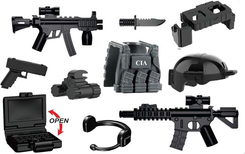 مجموعة أسلحة Battle Brick Battle Bag Army CIA Special Operations Group متوافقة مع LEGO® Minifigs in Kuwait