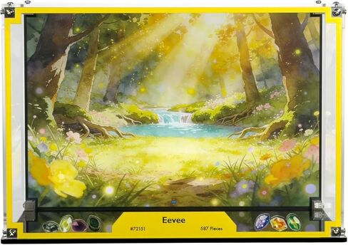 حافظة عرض متوافقة مع LEGO 72151 Eevee - واجهة عرض أكريليك شفافة مقاومة للغبار مع خلفية مطبوعة بالأشعة فوق البنفسجية لعشاق الألعاب - المجموعة غير متضمنة in Kuwait