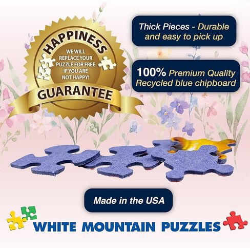 White Mountain 1000 Piece Jigsaw Puzzle Spring Garden Blossom Scene Puzzles with Large Pieces Gift for Adults and Family 24"x30" - Under Pink Blooms in Kuwait