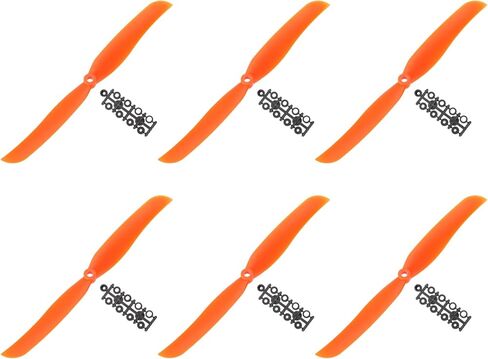 MECCANIXITY 9050 Propellers 9x5 Prop 2-Vane Fixed-Wing Orange Replacement Props with Adapter Rings for Airplane RC Plane, Pack of 6 in Kuwait