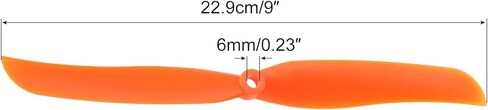 MECCANIXITY 9050 Propellers 9x5 Prop 2-Vane Fixed-Wing Orange Replacement Props with Adapter Rings for Airplane RC Plane, Pack of 6 in Kuwait