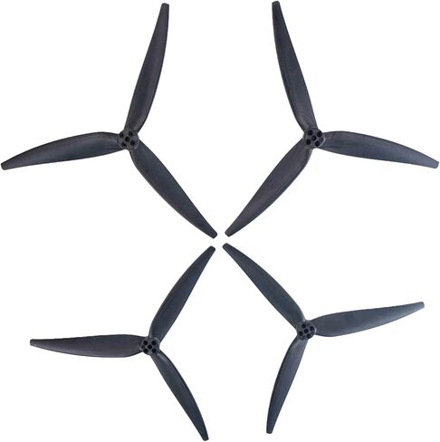 1207 12 Inch Reinforced Glass Fiber Nylon Propellers, 3 Blades, for Cinelifter FPV or Macroquad Drones, 4 pcs, 2CCW 2CW, Black in Saudi Arabia